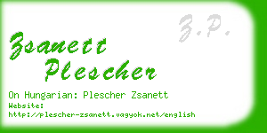 zsanett plescher business card